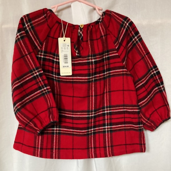 🎉 3 For $20 COPPER KEY Girls Plaid Print Top Round Neck Size 6 Long Sleeves NWT - Picture 3 of 4